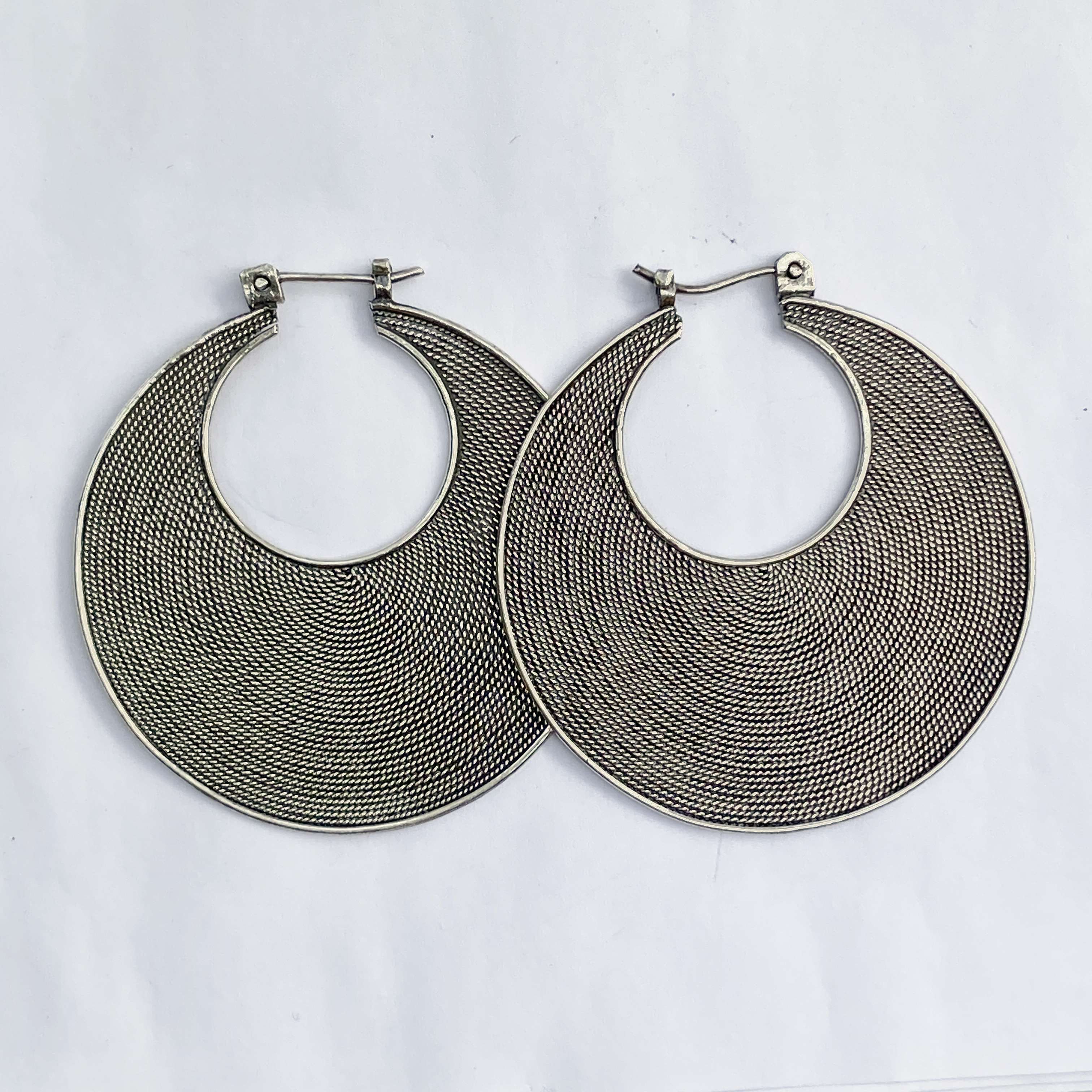 (925 BALI SILVER TWISTED WIRED EARRINGS 40 MM)